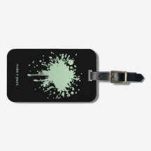 Grön Mint Svart Bagageetikett - Monogram