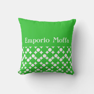 Grön Mod Boll Design @ Emporio Moffa med/text Kudde