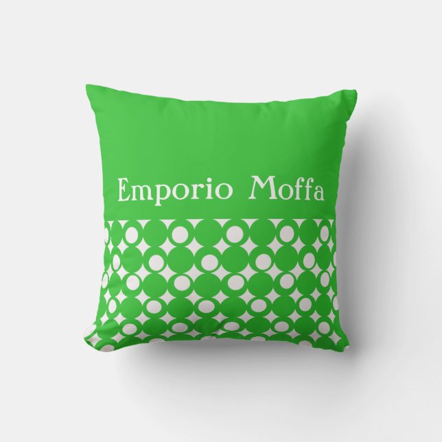 Grön Mod Boll Design @ Emporio Moffa med/text Kudde (Framsida)