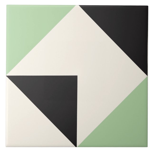 Grön modern geometrisk formmönster kakelplatta (Framsidan)