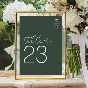 Grön Modern Monogram Bröllop Bordsnummer