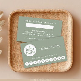 Grön Modern Professionell Logotyp Lojalitetskort Visitkort