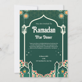 Grön modern Ramadan Iftar-festlig inbjudan