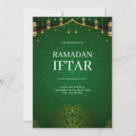 Grön Modern Ramadan Iftar Inbjudningar