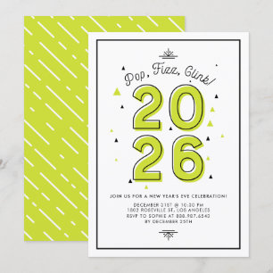 Grön Modern Typografi 2022 Nyårsafton Fest Inbjudningar