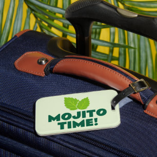 Grön Mojito-älskare bagagetikett med anpassad cita Bagagebricka