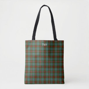Grön Monogram för Tartan för plädFraser jakt Tygkasse