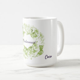 Grön monokrom krans brudtjänst kaffemugg
