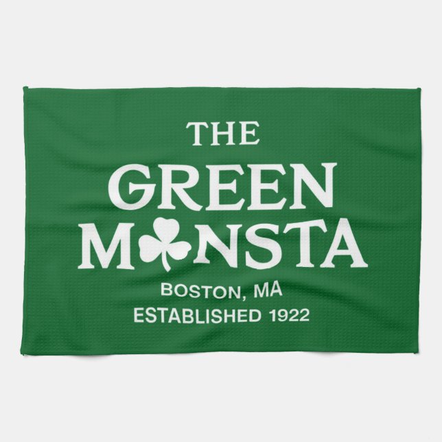Grön Monsta Boston Grön Monstah Basebollpresent  Kökshandduk (Horisontell)
