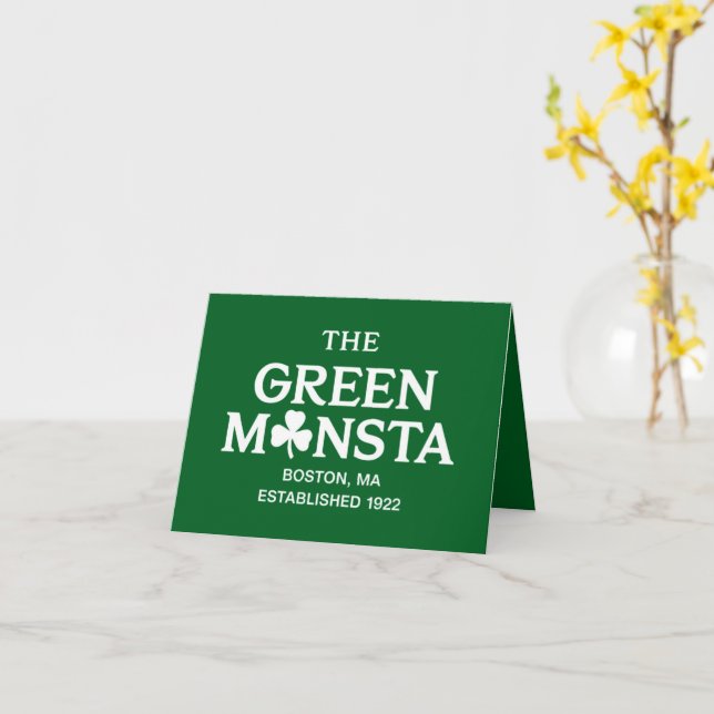 Grön Monsta Boston Grön Monstah Basebollpresent  Kort (Gul blomma)