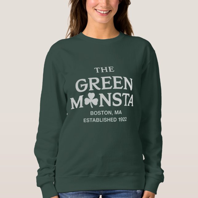 Grön Monsta Boston Grön Monstah Basebollpresent  T Shirt (Framsida)