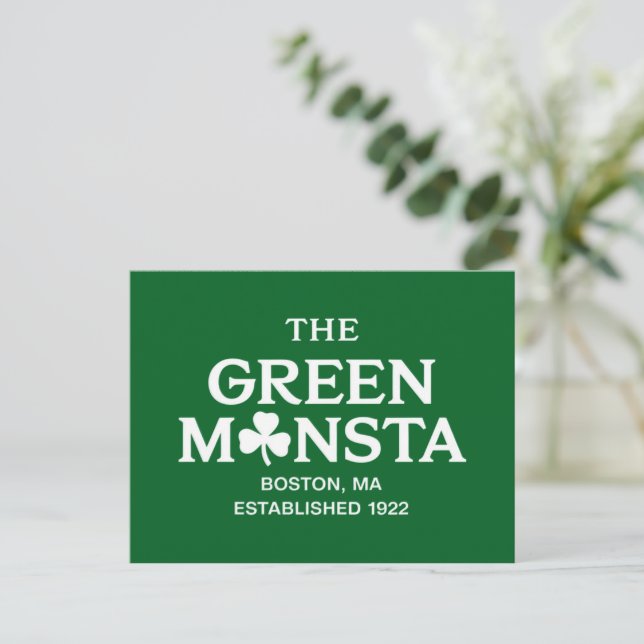 Grön Monsta Boston Grön Monstah Basebollpresent  Vykort (Stående Fram)