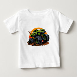 Grön Monster Truck Off-Road Racing Illustration T Shirt