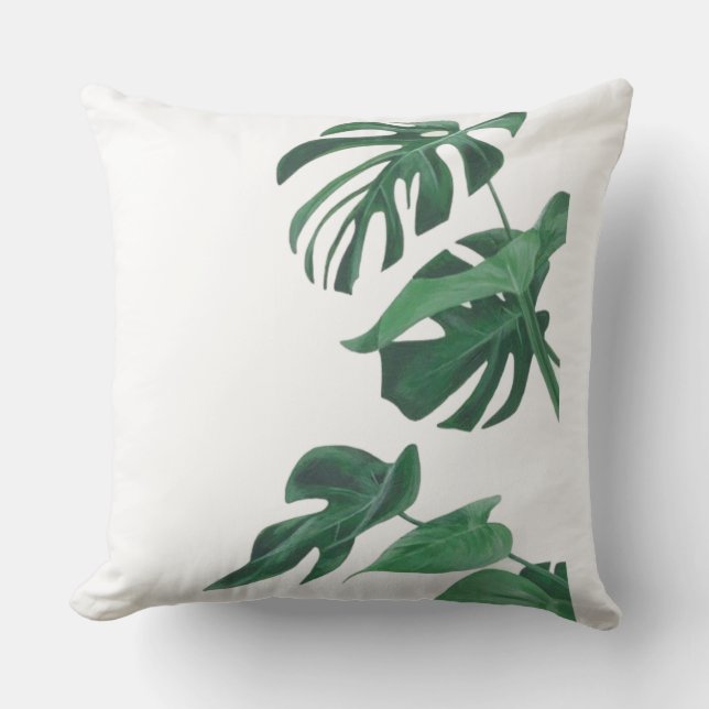  Grön Monstera Deliciosa  blad Kuddcase  Kudde (Framsida)