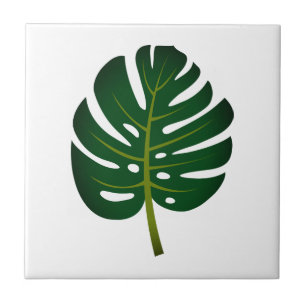 Grön Monstera palmblad anpassad keramisk platta Kakelplatta