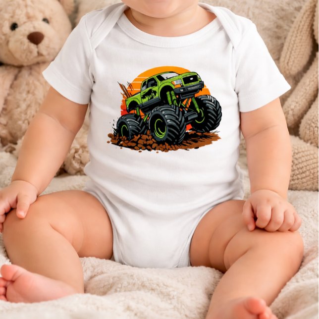 Grön monstertruck terrängracing illustration t shirt (Skapare uppladdad)