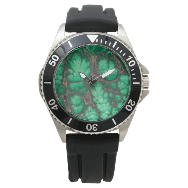 Grön Mönstrad Malakit Armbandsur (Framsida)