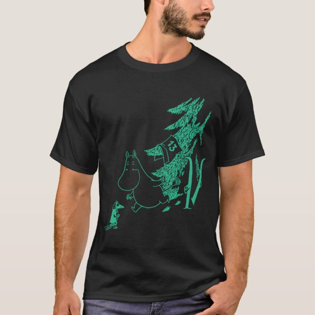 Grön Moomintroll Après Skid Vinterns Sportspel T Shirt (Framsida)