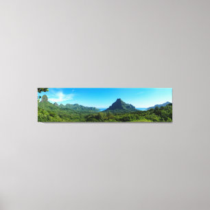Grön Moorea ö i panorama Canvastryck