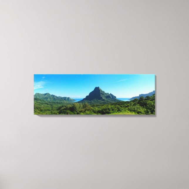 Grön Moorea-ö i panorama Canvastryck (Framsida)