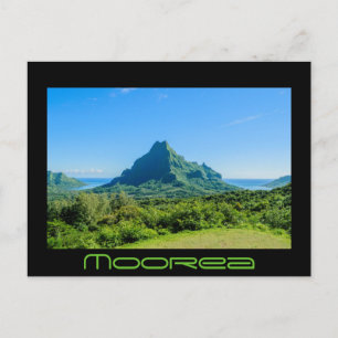 Grön Moorea svart text vykort
