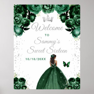 Grön Mörk Hy Principessa Sweet Sixteen Välkomstsky Poster