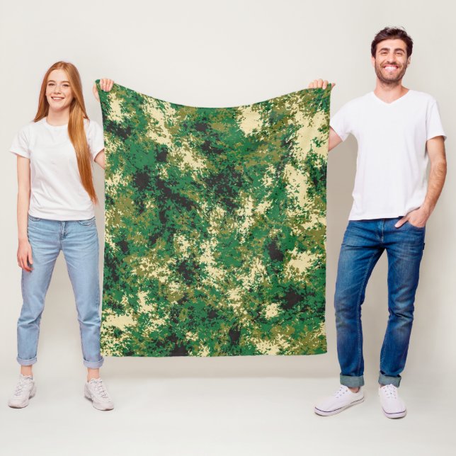 Grön Mörkgrå och Beige Design Fleecefilt (På plats)