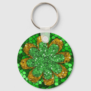 Grön mosaik nyckelring