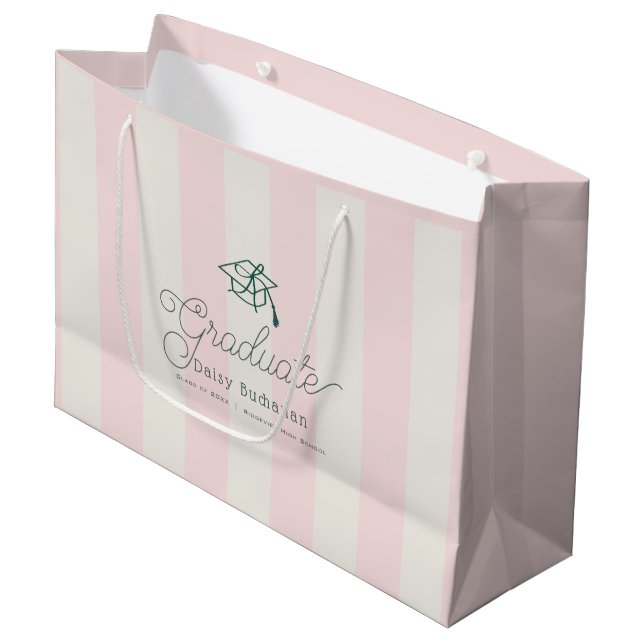 Grön mössa Rosa ränder Bowle Promotion (Framsidan Vinklad)