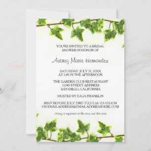 Grön Murgröna - Bröllopsdusch-inbjudan Inbjudningar