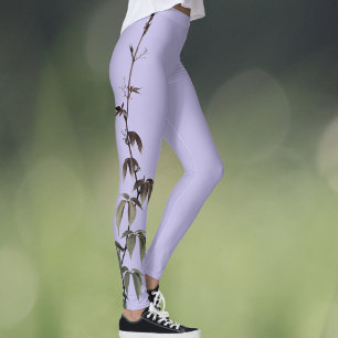 Grön murgröna på lila personliga Leggings