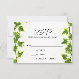 Grön Murgröna - RSVP-kort OSA Kort