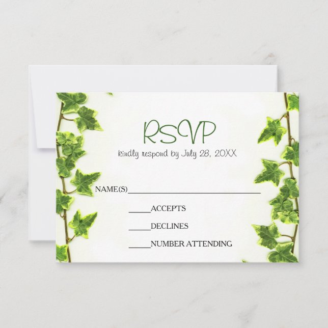 Grön Murgröna - RSVP-kort OSA Kort (Framsida)