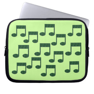 Grön musik noterlaptop sleeve