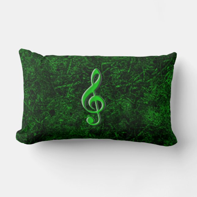 Grön musiknot Symbol Ländskottkudde Lumbarkudde (Framsida)