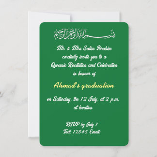 Grön muslimisk firande inbjudningar
