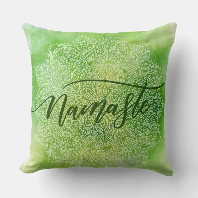 Grön Namaste Dekorativ Kudd Kudde (Framsida)