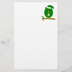 Grön Nattuggla Design Brevpapper