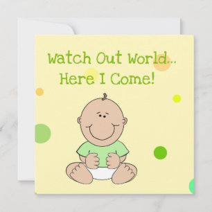 Grön neutral kal baby baby shower-inbjudan inbjudningar