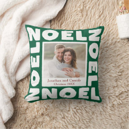 Grön Noel Modern Typografi Foto Jul Kudde