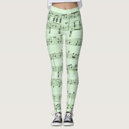 Grön notblad leggings
