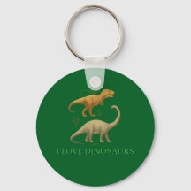Grön nyckelring - Jag älskar dinosaurier
