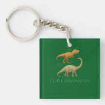Grön nyckelring - Jag älskar dinosaurier