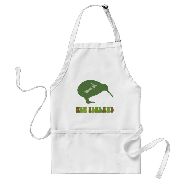 Grön nyzeeländsk Kiwi-köksförkläde Förkläde (Framsidan)