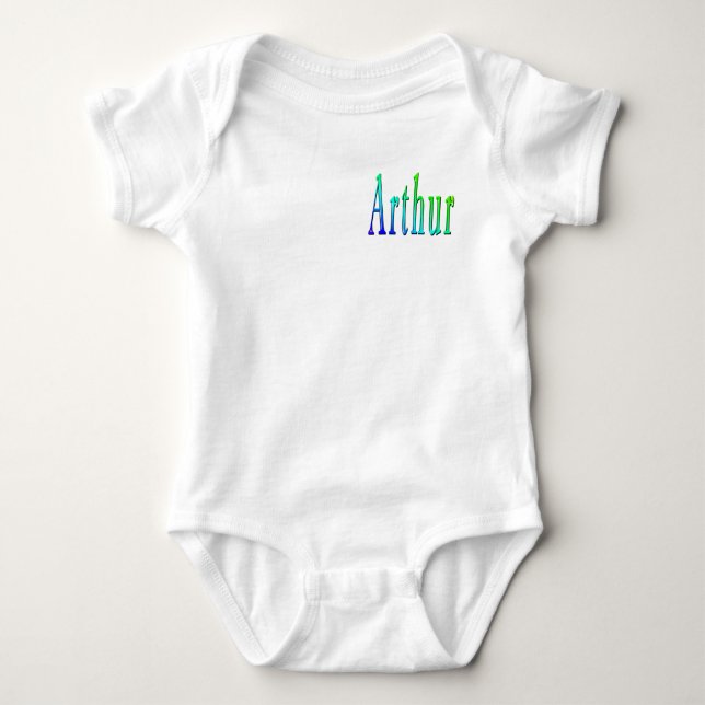 Grön Och Blå Designad Arthur Namn, T Shirt (Framsida)
