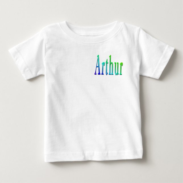 Grön Och Blå Designad Arthur Namn, T Shirt (Framsida)