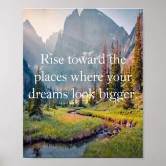 Grön och blå dold alpin berg motivations- poster