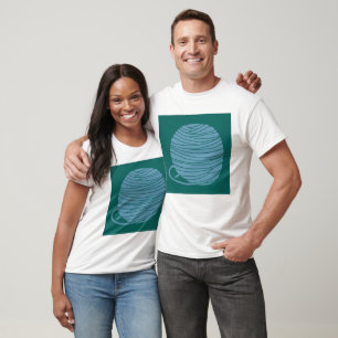 Grön och blå garnboll T-shirt