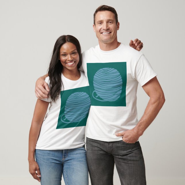 Grön och blå garnboll T-shirt (Unisex)