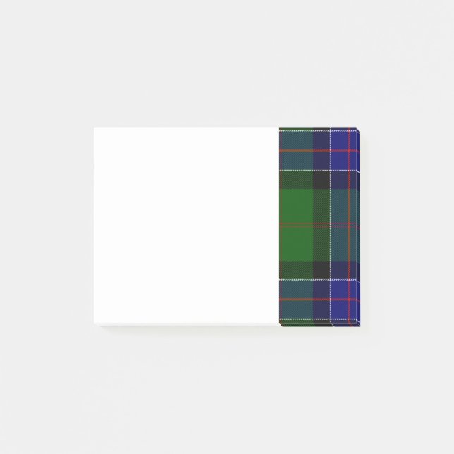 Grön och blå klan Sinclair Tartan Post-it Block (Framsida)